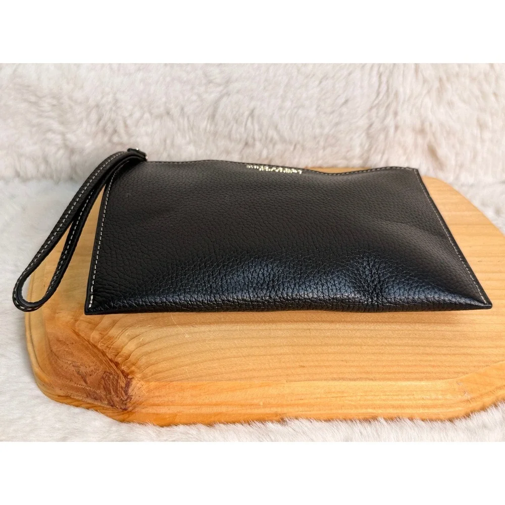 Kate Spade Black Pebbled Leather Wristlet Pouch KA186 Gold Hardware 5